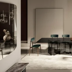 Viadurini Living Wandspiegel-Wandspiegel mit Struktur aus schwarz lackiertem Holz, hergestellt in Italien – Arya