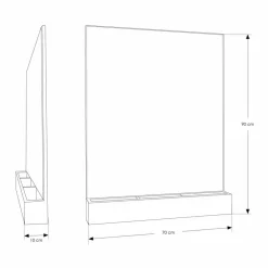 Viadurini Bathroom Wandspiegel|Badspiegel-Wandspiegel mit Struktur und Ablagefach aus Teakholz - Palima
