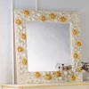Viadurini Classic Wandspiegel-Wandspiegel Rahmen weiß mit goldenen Rosen verziert Flower