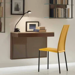 Viadurini Living Design Schreibtische-Wandtisch aus Melamin und Metall mit Schublade Made in Italy - Silicon