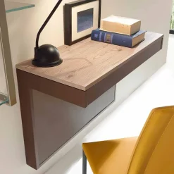 Viadurini Living Design Schreibtische-Wandtisch aus Melamin und Metall mit Schublade Made in Italy - Silicon