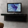 Viadurini Living Tv-Möbel-Wand-TV-Schrank aus schwarzem Kristall und Metall Made in Italy - Americio