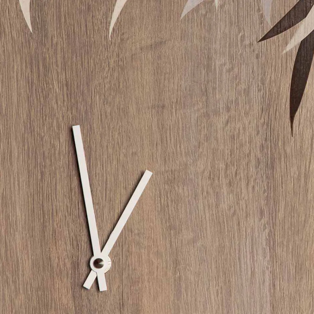 Viadurini Time Design Wanduhren-Wanduhr aus Eichenholz oder Tafel Lasergravur Design Round - Kanno