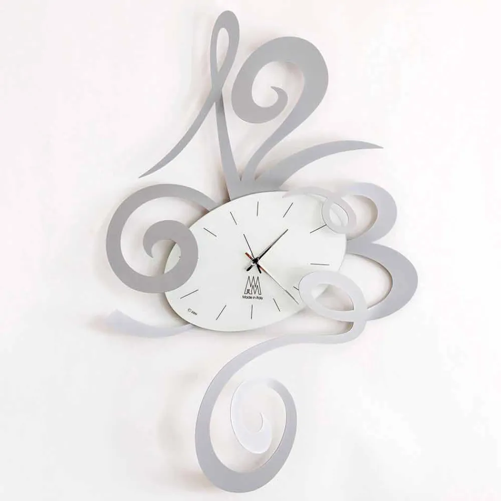 Viadurini Time Design Wanduhren-Wanduhr aus Eisen in schwarz, aluminium oder rot Made in Italy - Rosbif