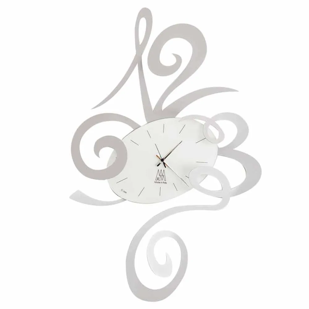 Viadurini Time Design Wanduhren-Wanduhr aus Eisen in schwarz, aluminium oder rot Made in Italy - Rosbif