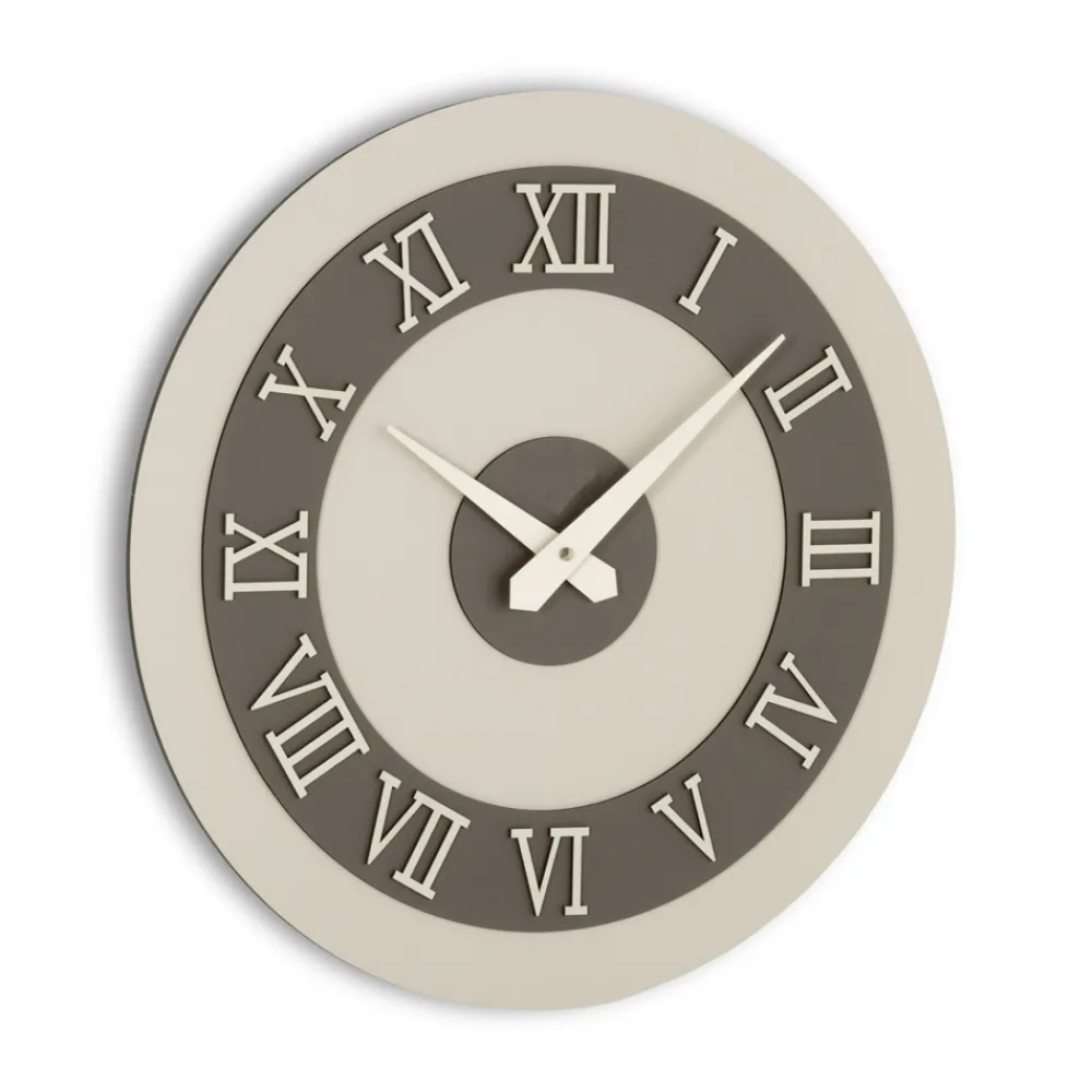 Viadurini Time Design Wanduhren-Wanduhr aus MDF und römische Ziffern in Leinenrelief - Chronoform