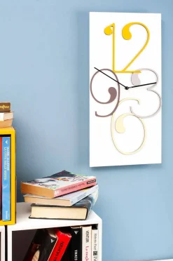 Viadurini Time Design Wanduhren-Wanduhr farbiges und weißes Holz rechteckiges modernes Design - Mathematik