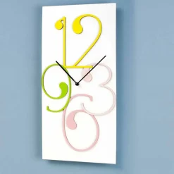 Viadurini Time Design Wanduhren-Wanduhr farbiges und weißes Holz rechteckiges modernes Design - Mathematik