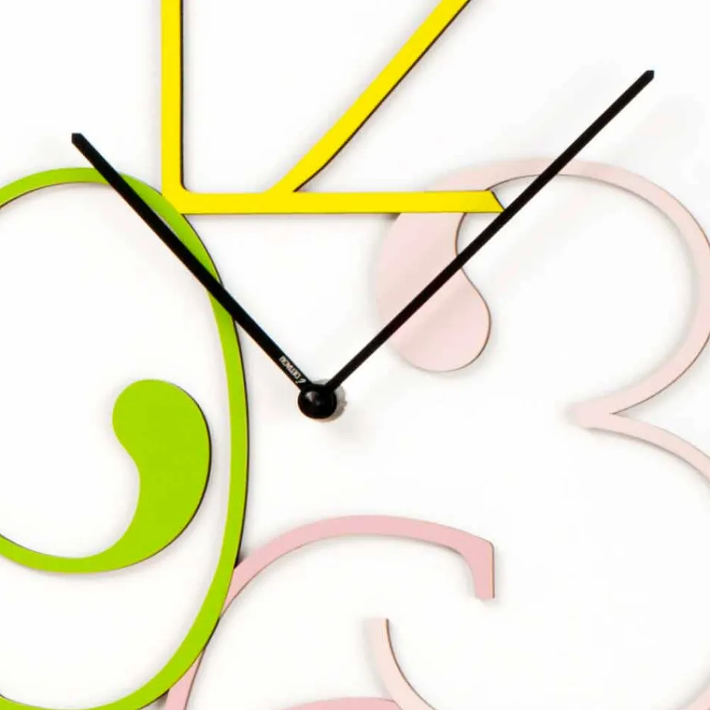 Viadurini Time Design Wanduhren-Wanduhr farbiges und weißes Holz rechteckiges modernes Design - Mathematik