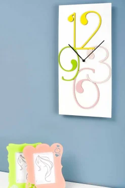 Viadurini Time Design Wanduhren-Wanduhr farbiges und weißes Holz rechteckiges modernes Design - Mathematik