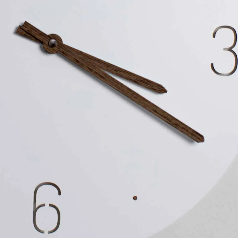 Viadurini Time Design Wanduhren-Wanduhr im klassischen Design aus weißem, rundem, lasergeschnittenem Holz - gemütlich