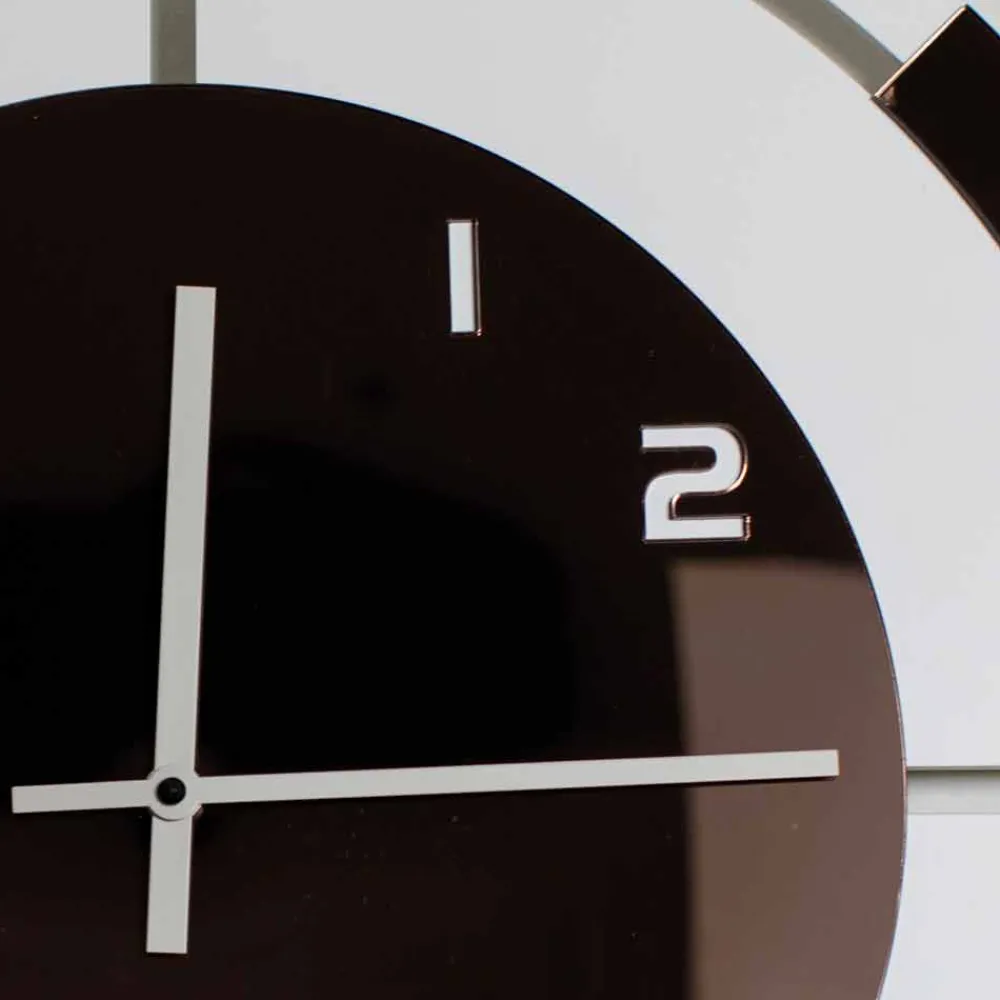 Viadurini Time Design Wanduhren-Wanduhr in Weißholz und Bronze Dekorationen des modernen Designs - Mavia