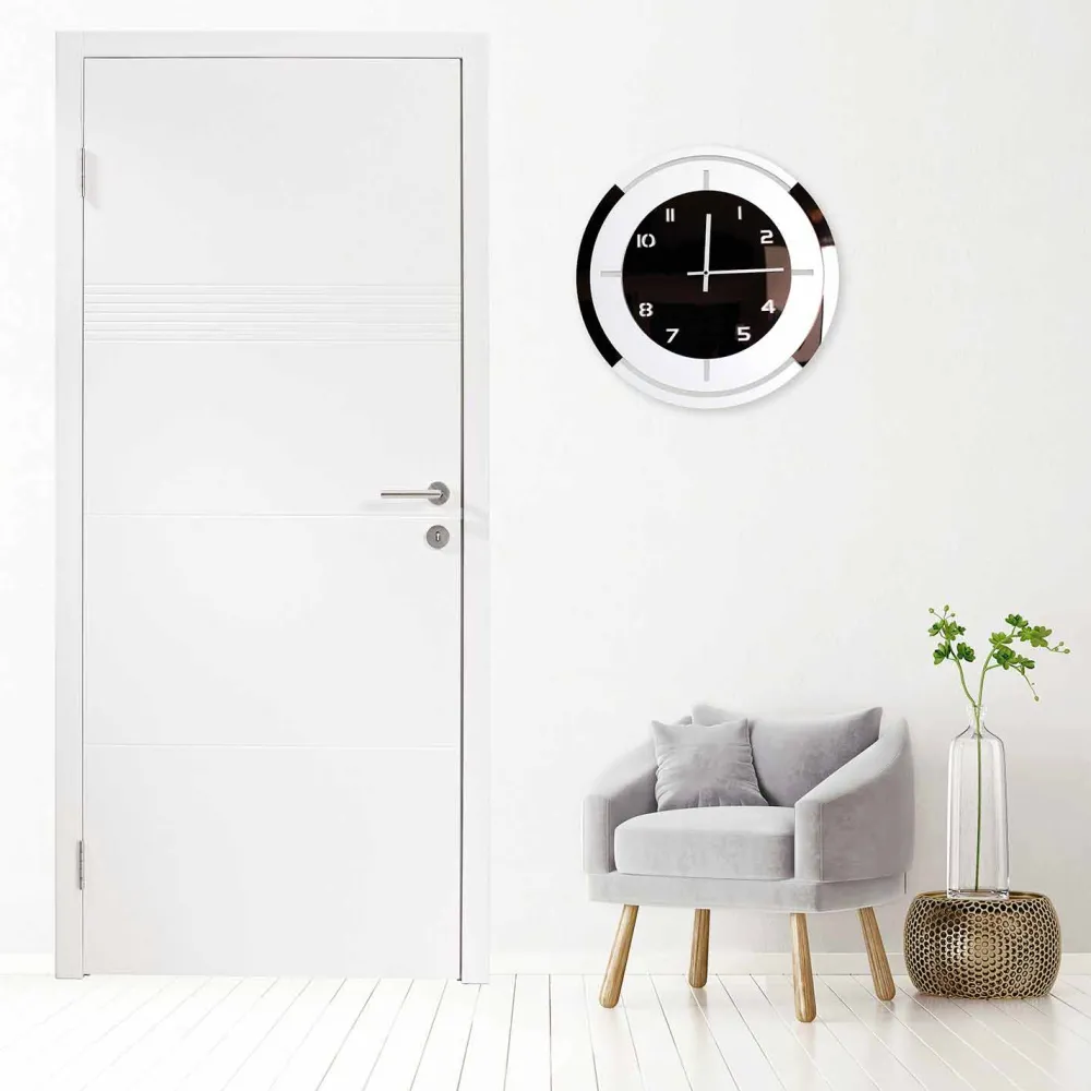 Viadurini Time Design Wanduhren-Wanduhr in Weißholz und Bronze Dekorationen des modernen Designs - Mavia