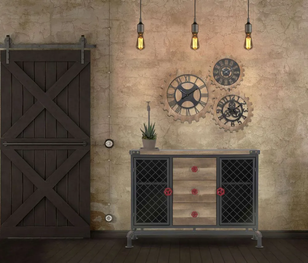 Viadurini Time Design Wanduhren-Wanduhr 93x3x74 cm modernes Design aus Eisen und MDF - Karine