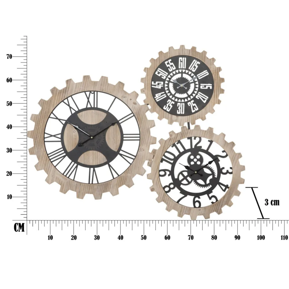 Viadurini Time Design Wanduhren-Wanduhr 93x3x74 cm modernes Design aus Eisen und MDF - Karine