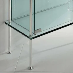 Viadurini Living Anrichte-Wandvitrine aus transparentem Glas und Metall mit 2 Designtüren - Lorella