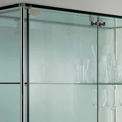 Viadurini Living Anrichte-Wandvitrine aus transparentem Glas und Metall mit 2 Designtüren - Lorella