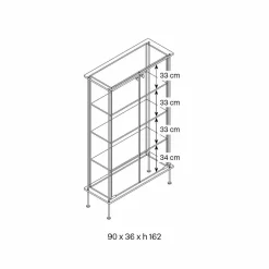 Viadurini Living Anrichte-Wandvitrine aus transparentem Glas und Metall mit 2 Designtüren - Lorella