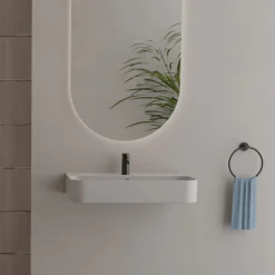 Viadurini Bathroom Keramikwaschbecken-Wandwaschbecken aus Keramik mit optionalem Handtuchhalter, hergestellt in Italien – Graffa