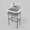 Viadurini Bathroom Vintage Waschbecken|Farbige Waschbecken-Wandwaschbecken aus Keramik mit Struktur und Vintage-Grill Tom