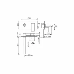 Viadurini Taps Waschbeckenarmaturen-Wandwaschbecken-Mixer für Badezimmer Single Plate Made in Italy - Panela