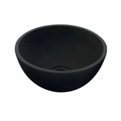 Viadurini Bathroom Steinwaschbecken-Waschbecken Aufsatzwaschbecken aus schwarzen Basalt Kali Design