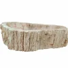 Viadurini Bathroom Steinwaschbecken-Waschbecken Aufsatzwaschbecken aus versteinerten Holz Unikat Goa Design