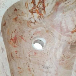 Viadurini Bathroom Steinwaschbecken-Waschbecken Aufsatzwaschbecken aus versteinerten Holz Unikat Goa Design