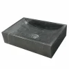 Viadurini Bathroom Steinwaschbecken-Waschbecken Aufsatzwaschbecken schwarz aus Naturstein Giacarta Design