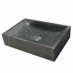 Viadurini Bathroom Steinwaschbecken-Waschbecken Aufsatzwaschbecken schwarz aus Naturstein Giacarta Design