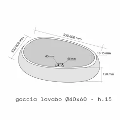 Viadurini Bathroom Steinwaschbecken-Waschbecken Aufsatzwaschbecken rund bis oval aus schwarzen Marmor Waka Design