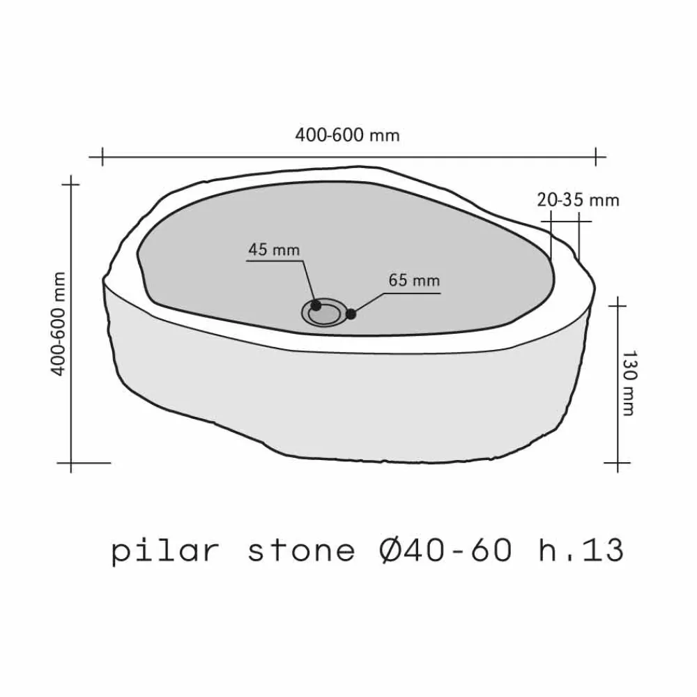 Viadurini Bathroom Steinwaschbecken-Waschbecken Aufsatzwaschbecken Unikat aus Basalt Hassan Design