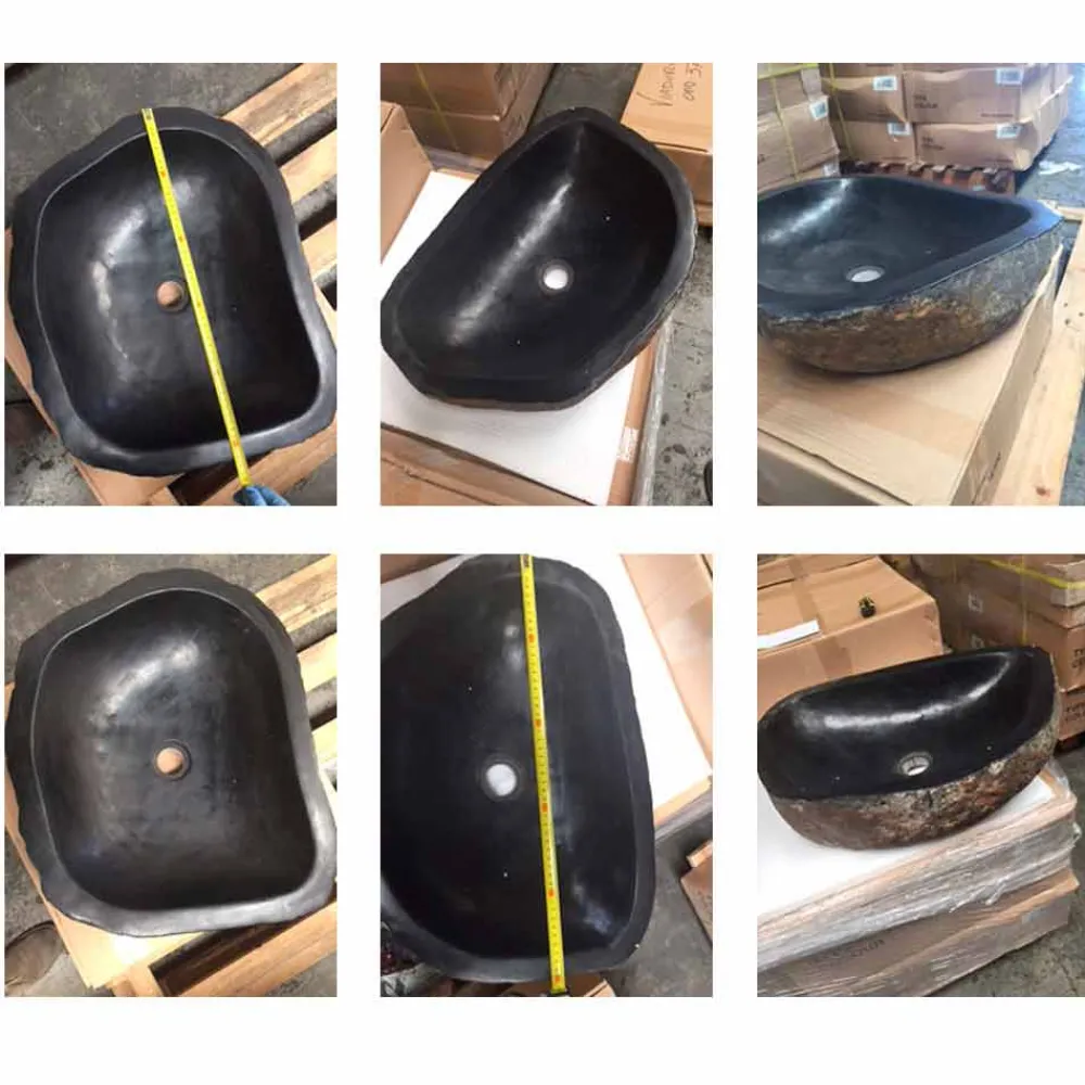 Viadurini Bathroom Steinwaschbecken-Waschbecken Aufsatzwaschbecken Unikat aus Basalt Hassan Design