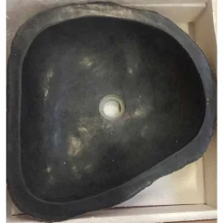 Viadurini Bathroom Steinwaschbecken-Waschbecken Aufsatzwaschbecken Unikat aus Basalt Hassan Design