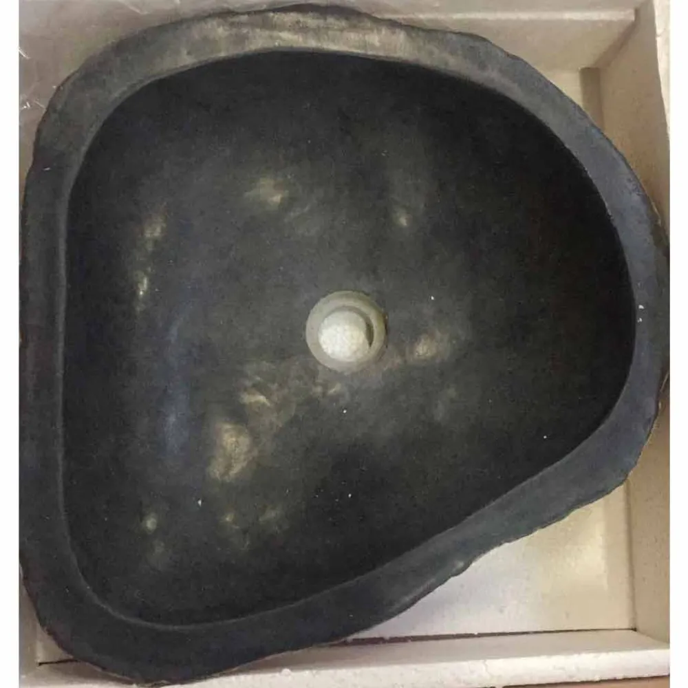 Viadurini Bathroom Steinwaschbecken-Waschbecken Aufsatzwaschbecken Unikat aus Basalt Hassan Design