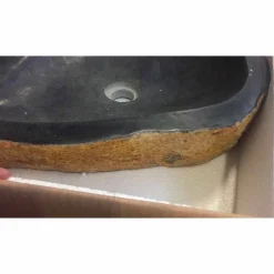 Viadurini Bathroom Steinwaschbecken-Waschbecken Aufsatzwaschbecken Unikat aus Basalt Hassan Design
