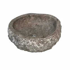 Viadurini Bathroom Steinwaschbecken-Waschbecken Aufsatzwaschbecken aus grau melierten Marmor Mumbai Design