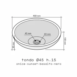 Viadurini Bathroom Steinwaschbecken-Waschbecken Aufsatzwaschbecken rund aus Naturstein Kari  Design