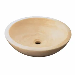 Viadurini Bathroom Steinwaschbecken-Waschbecken Aufsatzwaschbecken rund beige aus Onyx Nusa Design