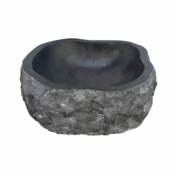 Viadurini Bathroom Steinwaschbecken-Waschbecken Aufsatzwaschbecken schwarz aus Marmor Unikat Mumbai Design