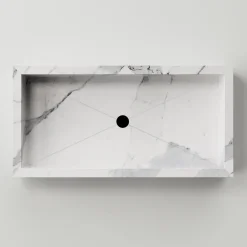 Viadurini Bathroom Keramikwaschbecken-Waschbecken aus Feinsteinzeug mit Marmoroptik Made in Italy - Ludmilla