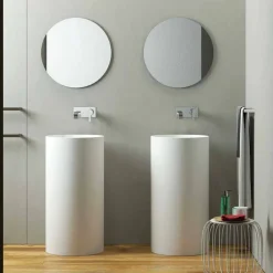 Viadurini Bathroom Design Waschbecken Aus Solid Surface-Waschbecken freestanding in Zylinderform in Italien hergestellt, Rumo