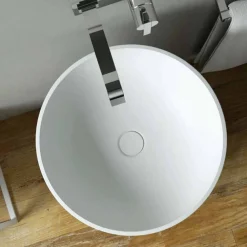 Viadurini Bathroom Design Waschbecken Aus Solid Surface-Waschbecken freestanding in Zylinderform in Italien hergestellt, Rumo