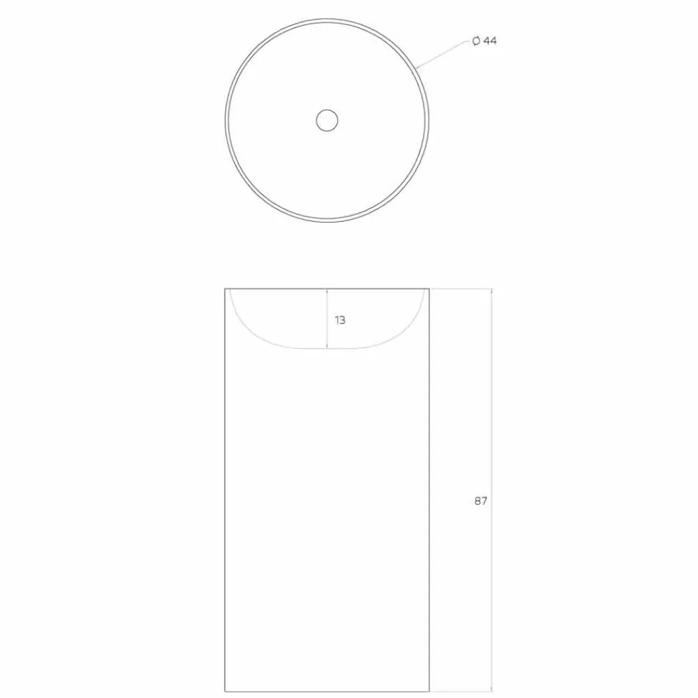Viadurini Bathroom Design Waschbecken Aus Solid Surface-Waschbecken freestanding in Zylinderform in Italien hergestellt, Rumo