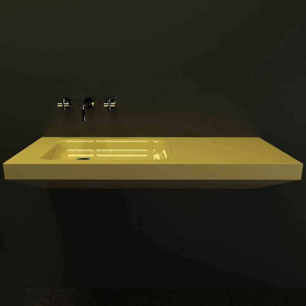 Viadurini Design Farbige Waschbecken|Design Waschbecken Aus Solid Surface-Waschbecken in modernem Design Saddled Made in Italy