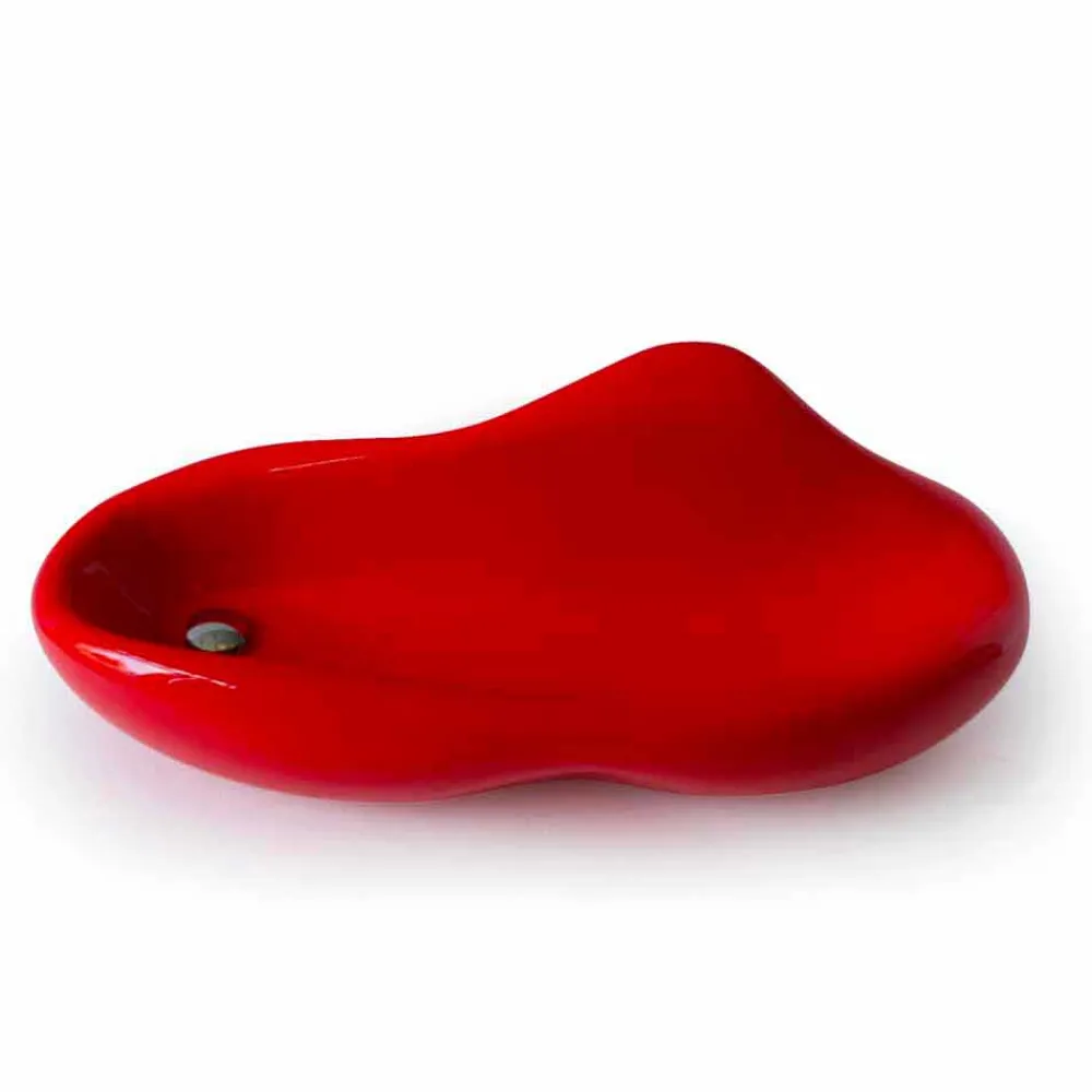 Viadurini Design Farbige Waschbecken-Waschbecken rot in modernem Design Scad Made in Italy