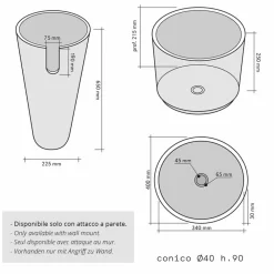 Viadurini Bathroom Steinwaschbecken-Waschbecken Standwaschbecken kegelförmig aus Naturstein Raja Design