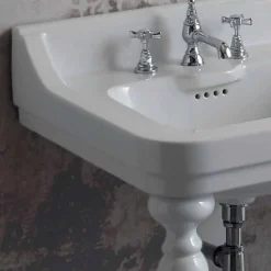 Viadurini Bathroom Vintage Waschbecken|Keramikwaschbecken-Waschbeckenkonsole mit Doppelwaschbecken Keramik klassischer Stil made in Italy, Swami