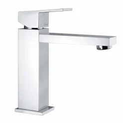 Viadurini Taps Waschbeckenarmaturen-Waschbeckenmischer aus quadratisch verchromtem Messing Made in Italy - Medida