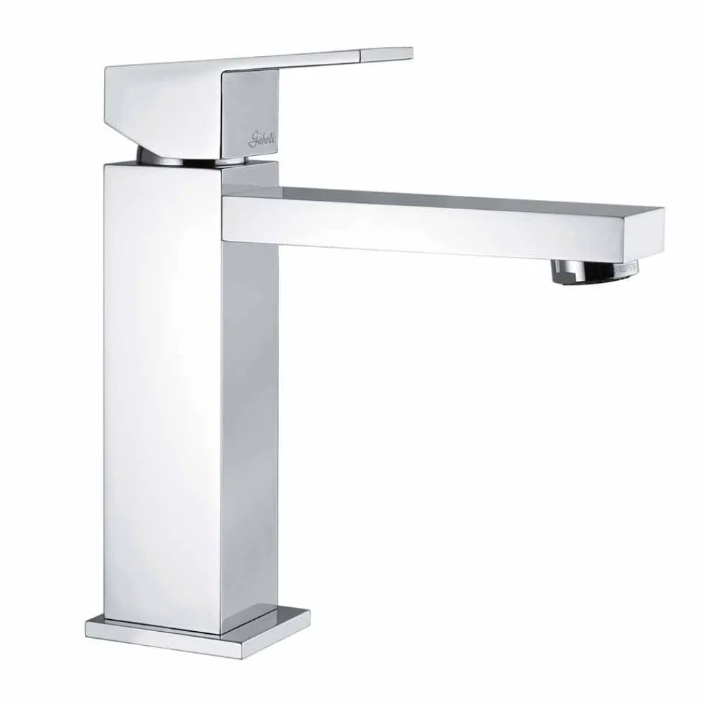 Viadurini Taps Waschbeckenarmaturen-Waschbeckenmischer aus quadratisch verchromtem Messing Made in Italy - Medida